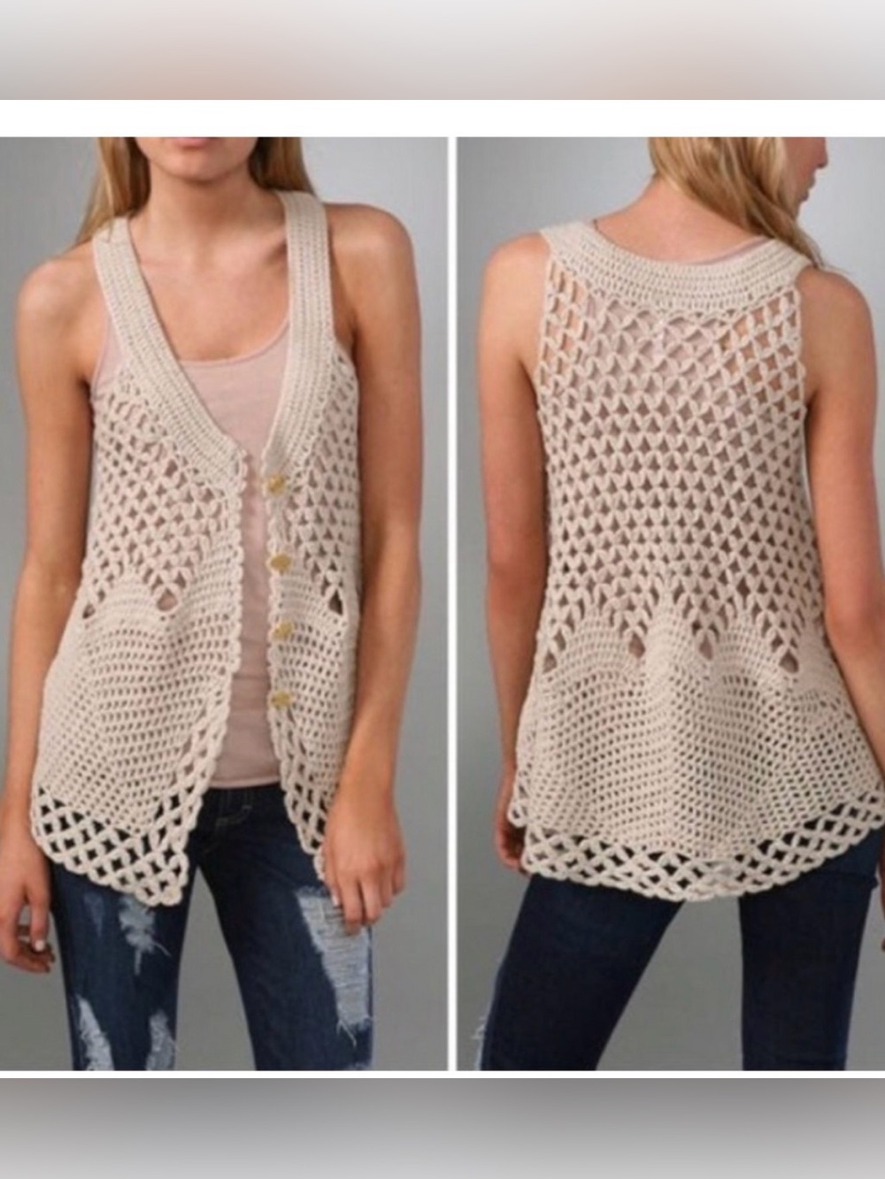 Free People Crochet Vest
